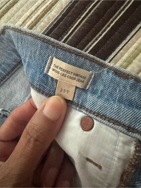 Madewell Light Blue wide leg perfect vintage Jeans with Copper Rivets